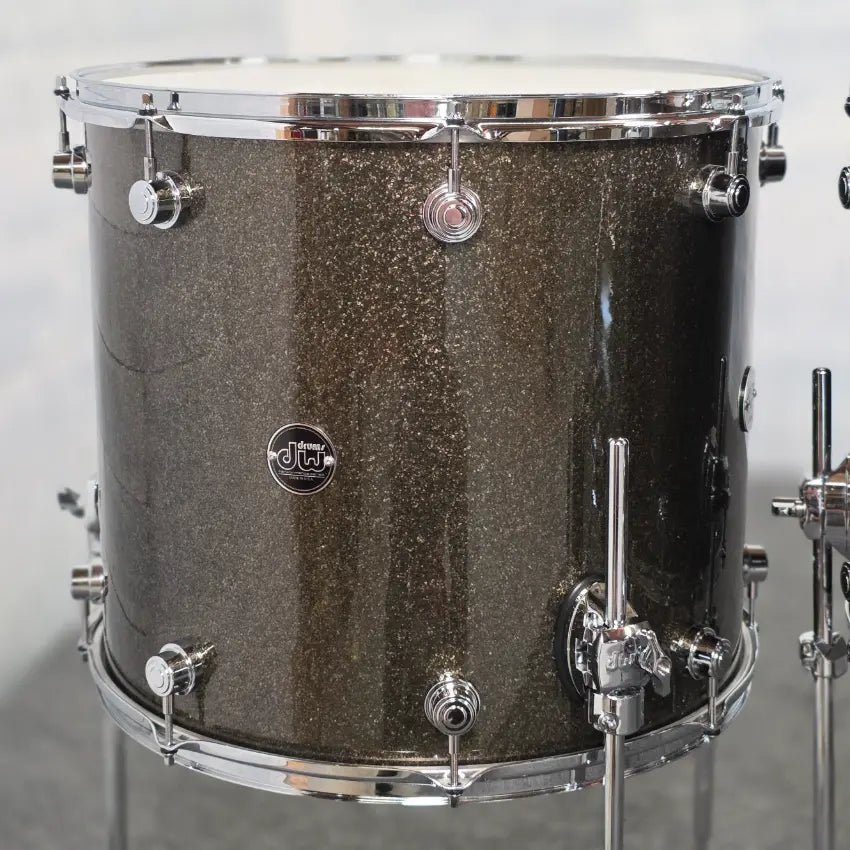 Used DW Performance 6pc Drum Set Pewter Sparkle w/Enduro Hard Cases - Very Good - Drum Center Of Portsmouth