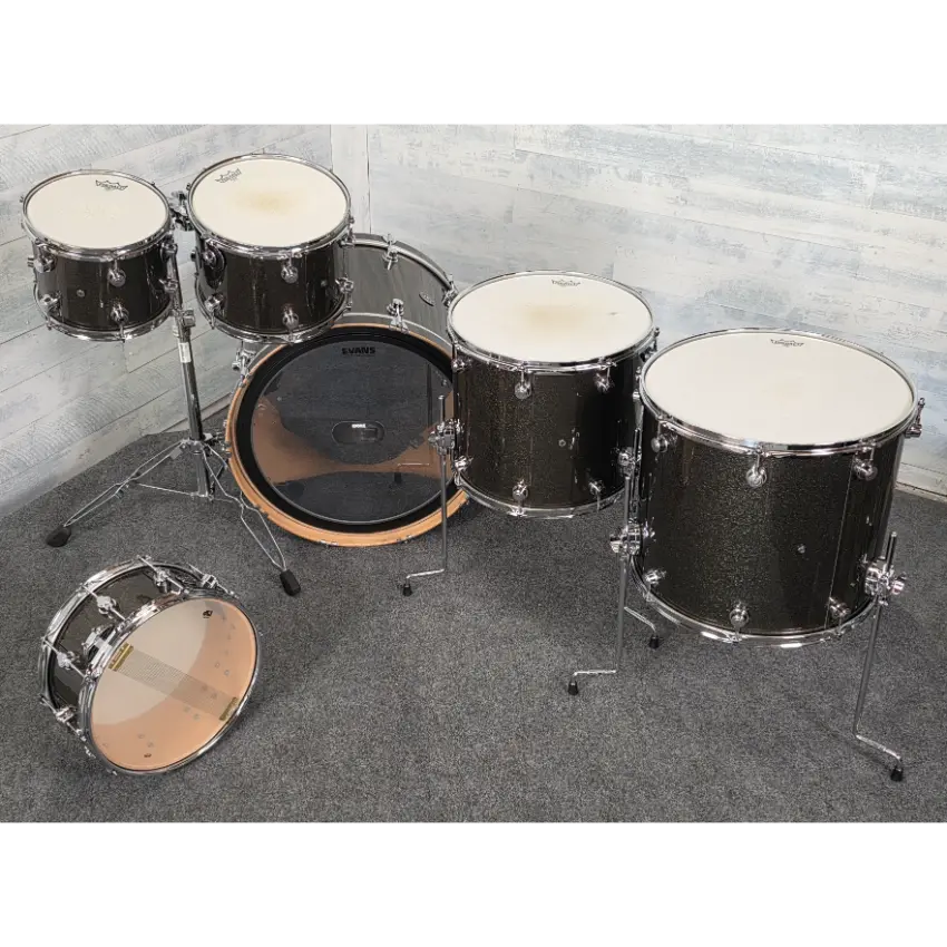 Used DW Performance 6pc Drum Set Pewter Sparkle w/Enduro Hard Cases - Very Good - Drum Center Of Portsmouth