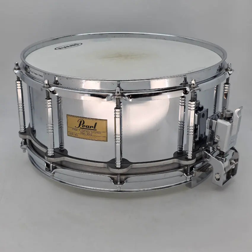 Used Pearl Steel Free Floating Snare Drum 14x6.5 - Very Good - Drum Center Of Portsmouth
