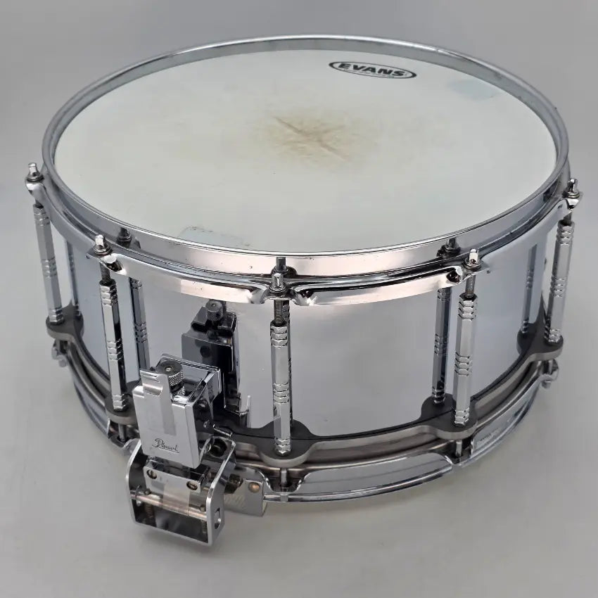 Used Pearl Steel Free Floating Snare Drum 14x6.5 - Very Good - Drum Center Of Portsmouth