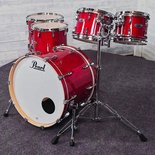 Used Pearl Professional Maple 5pc Drum Set Sequoia Red - Very Good - Drum Center Of Portsmouth