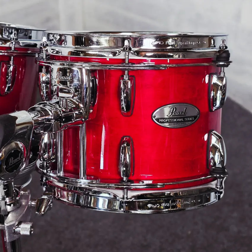 Used Pearl Professional Maple 5pc Drum Set Sequoia Red - Very Good - Drum Center Of Portsmouth