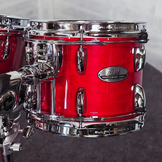 Used Pearl Professional Maple 5pc Drum Set Sequoia Red - Very Good - Drum Center Of Portsmouth