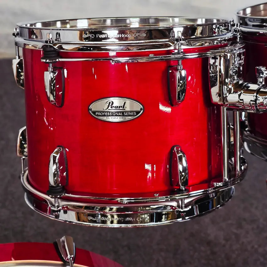 Used Pearl Professional Maple 5pc Drum Set Sequoia Red - Very Good - Drum Center Of Portsmouth