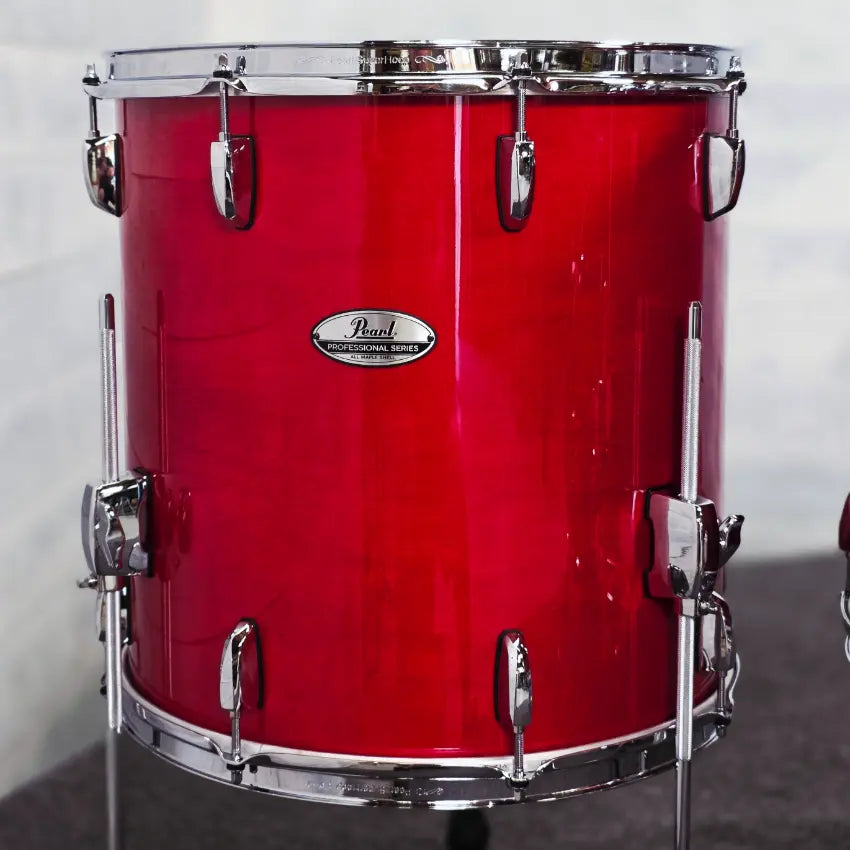 Used Pearl Professional Maple 5pc Drum Set Sequoia Red - Very Good - Drum Center Of Portsmouth