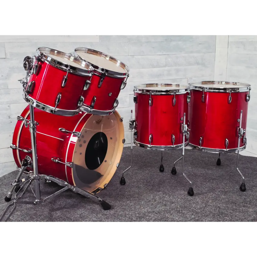 Used Pearl Professional Maple 5pc Drum Set Sequoia Red - Very Good - Drum Center Of Portsmouth