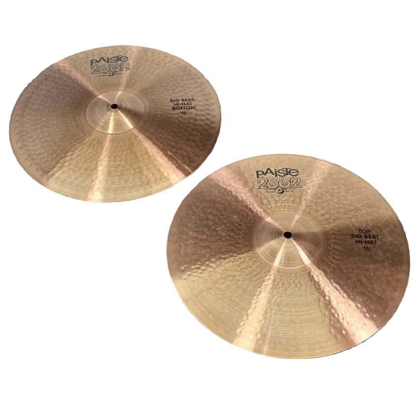 Used Paiste Big Beat 2002 Hi Hat Cymbals 15" - Very Good - Drum Center Of Portsmouth