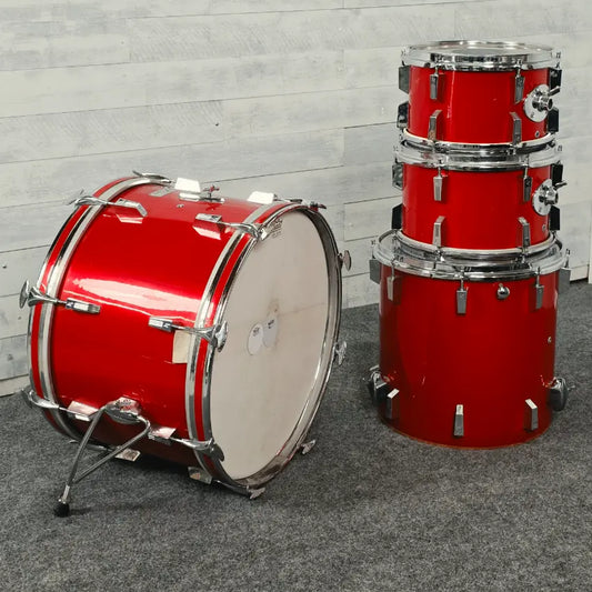 Used Vintage Sonor 4pc Champion Drum Set Red - Fair - Drum Center Of Portsmouth