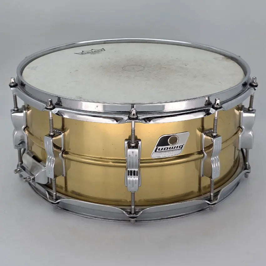 Used Ludwig Rocker LM304 Brass Snare Drym 14x6.5 - Good - Drum Center Of Portsmouth