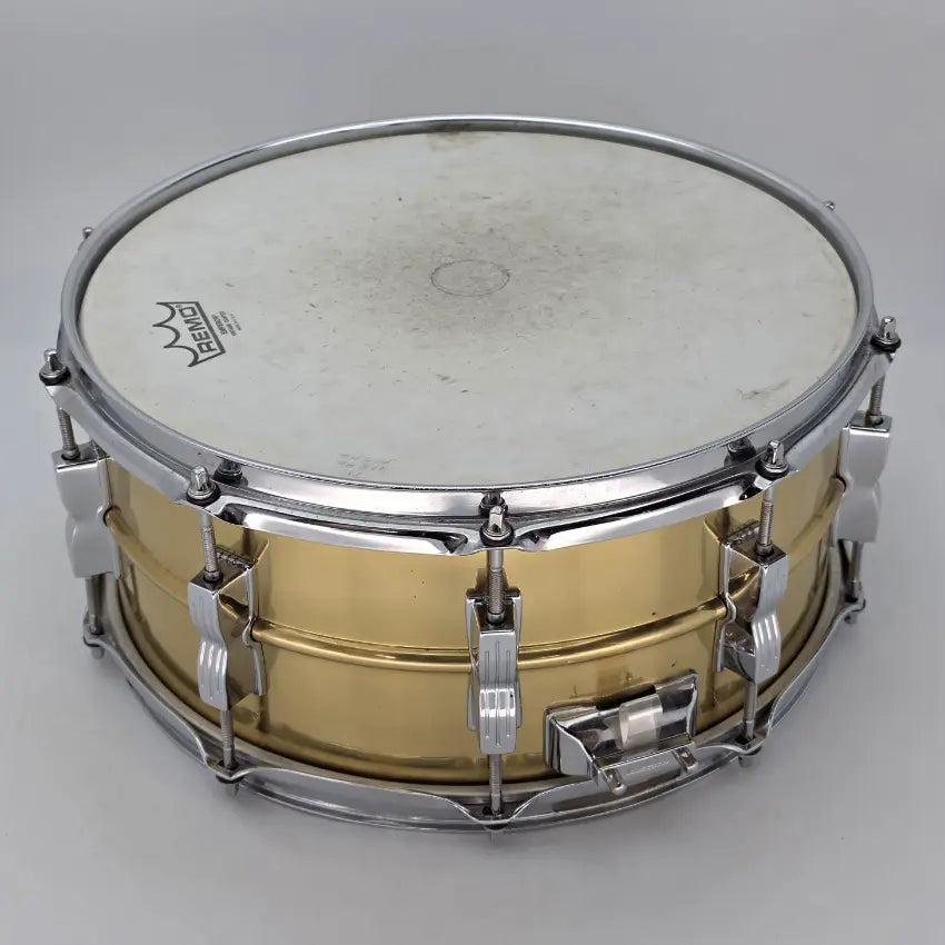 Used Ludwig Rocker LM304 Brass Snare Drym 14x6.5 - Good - Drum Center Of Portsmouth
