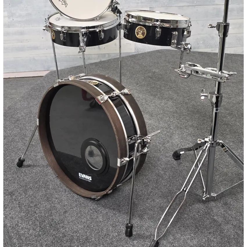 Used Tama Club Jam Pancake 4pc Drum Set Hairline Black - Good - Drum Center Of Portsmouth