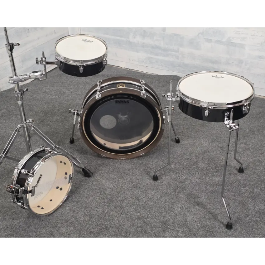 Used Tama Club Jam Pancake 4pc Drum Set Hairline Black - Good - Drum Center Of Portsmouth