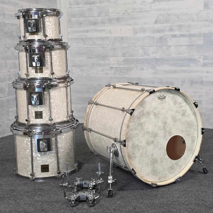 Used GMS 5pc Drum Set White Marine Pearl - Fair - Drum Center Of Portsmouth
