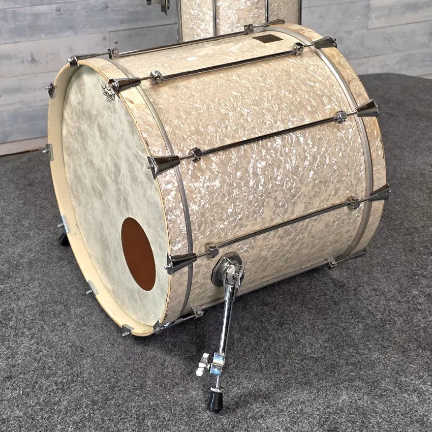 Used GMS 5pc Drum Set White Marine Pearl - Fair - Drum Center Of Portsmouth