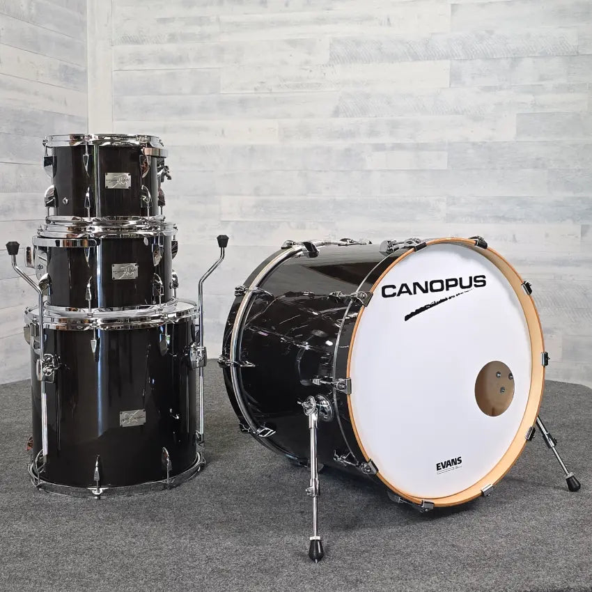 Used Canopus Yaiba 4pc Groove Drum Set Ebony Lacquer - Excellent - Drum Center Of Portsmouth