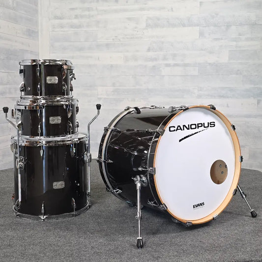 Used Canopus Yaiba 4pc Groove Drum Set Ebony Lacquer - Excellent - Drum Center Of Portsmouth