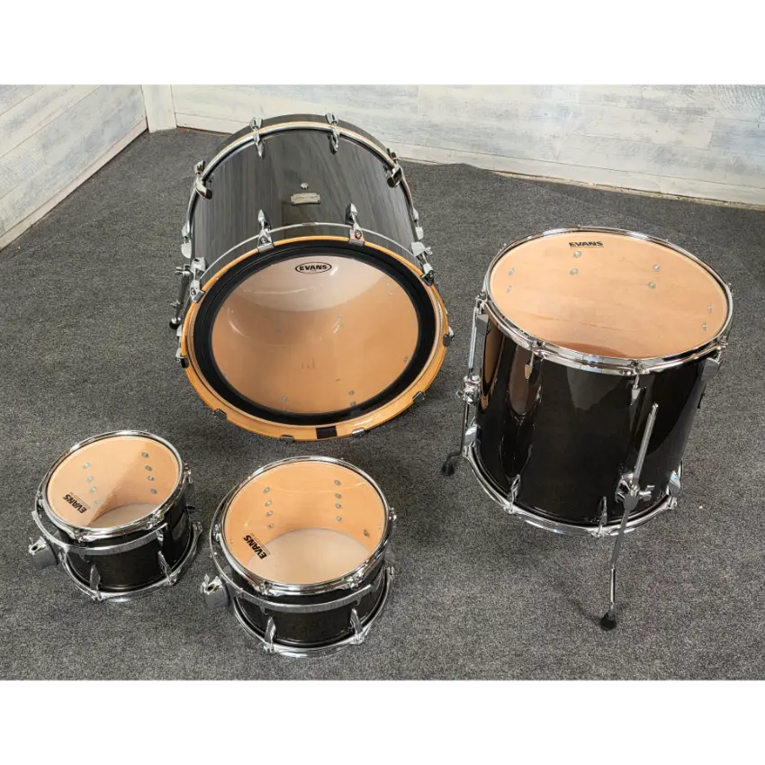 Used Canopus Yaiba 4pc Groove Drum Set Ebony Lacquer - Excellent - Drum Center Of Portsmouth