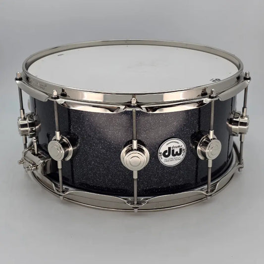 Used DW Collectors SonicPly Snare Drum 14x6.5 Black Ice w/Nickel Hw - Very Good - Drum Center Of Portsmouth