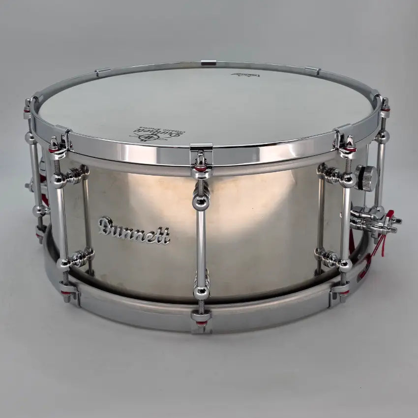 Used Dunnett Stainless Steel Snare Drum 14x6.5 w/Cold Rolled Hoops - Very Good - Drum Center Of Portsmouth