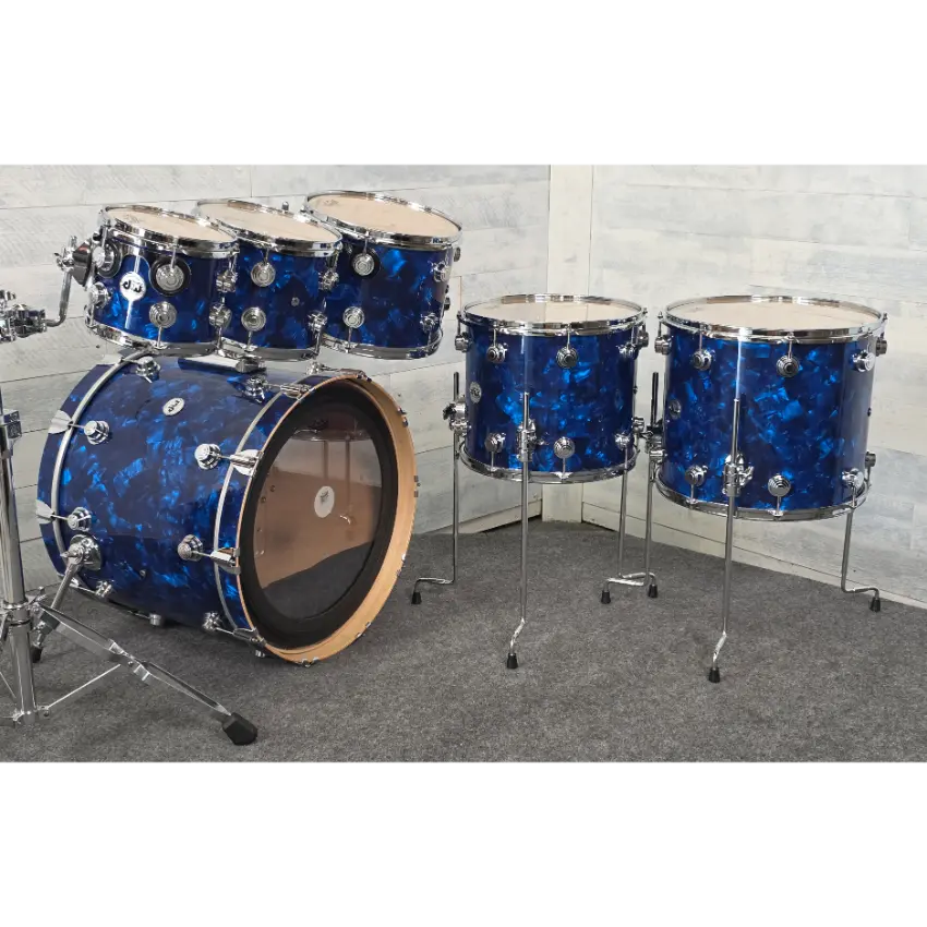 Used DW Collectors VLT 333 Maple 7pc Drum Set Blue Moonstone - Very Good - Drum Center Of Portsmouth