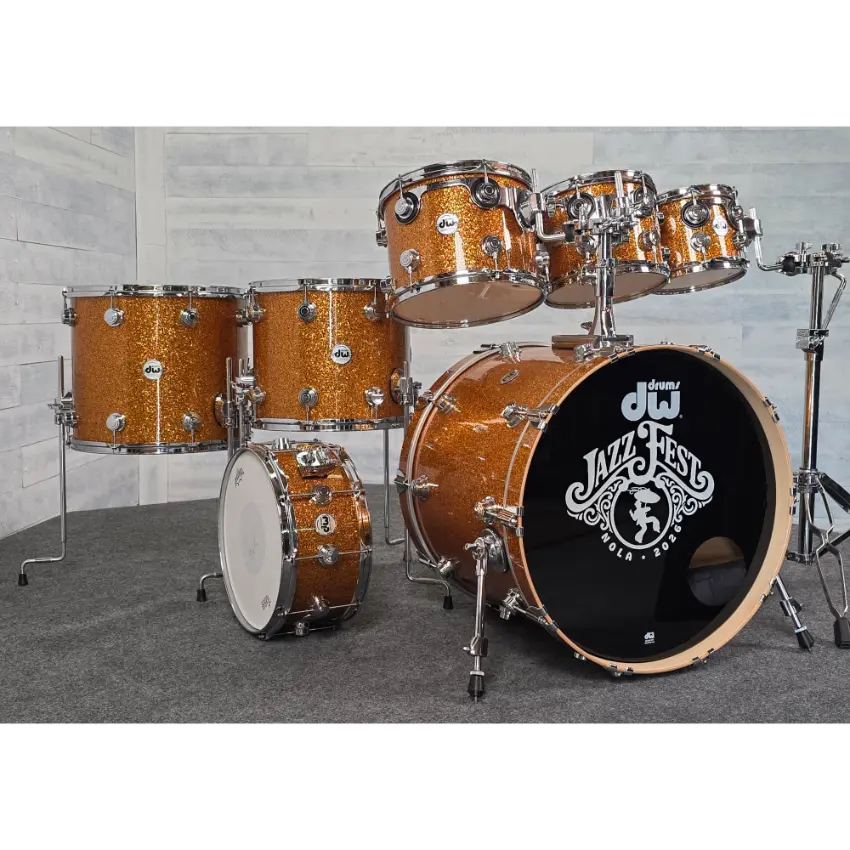 Used DW Collectors VLT 333 Maple 7pc Drum Set Burnt Orange Glass - Very Good - Drum Center Of Portsmouth