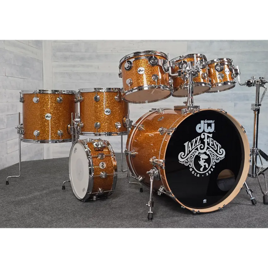Used DW Collectors VLT 333 Maple 7pc Drum Set Burnt Orange Glass - Very Good - Drum Center Of Portsmouth