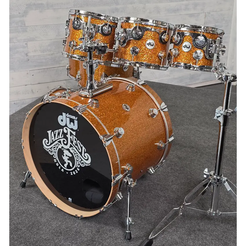 Used DW Collectors VLT 333 Maple 7pc Drum Set Burnt Orange Glass - Very Good - Drum Center Of Portsmouth