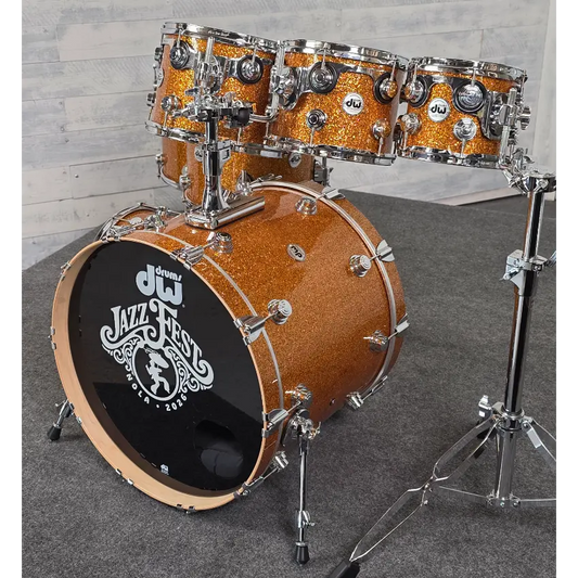 Used DW Collectors VLT 333 Maple 7pc Drum Set Burnt Orange Glass - Very Good - Drum Center Of Portsmouth