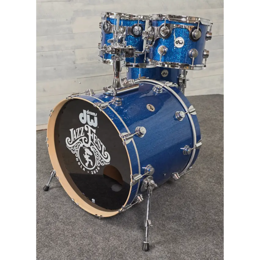 Used DW Collectors VLT 333 Maple 6pc Drum Set Blue Glass - Very Good - Drum Center Of Portsmouth