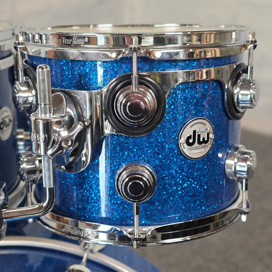 Used DW Collectors VLT 333 Maple 6pc Drum Set Blue Glass - Very Good - Drum Center Of Portsmouth