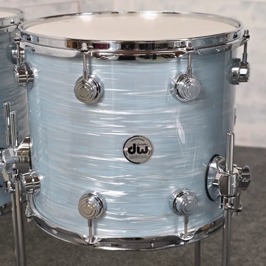 Used DW Collectors VLT 333 Maple 7pc Drum Set Pale Blue Oyster - Very Good - Drum Center Of Portsmouth