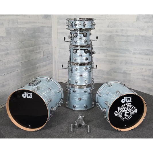 Used DW Collectors VLT 333 Maple 7pc Drum Set Pale Blue Oyster - Very Good - Drum Center Of Portsmouth