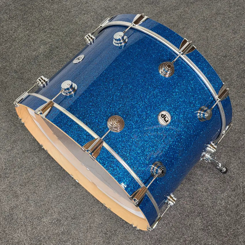 Used DW Collectors VLT 333 Maple Bass Drum 24x16 Blue Glass - Very Good - Drum Center Of Portsmouth