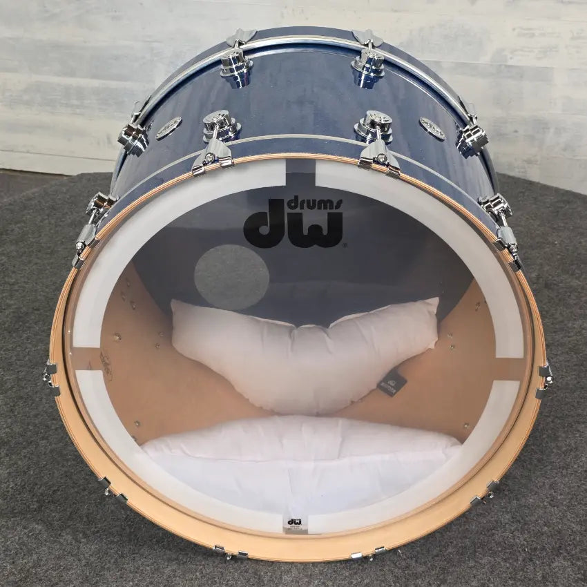 Used DW Collectors VLT 333 Maple Bass Drum 24x16 Blue Glass - Very Good - Drum Center Of Portsmouth