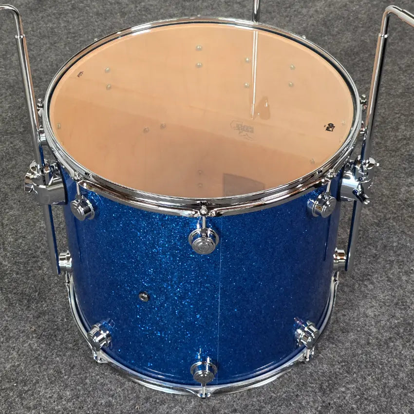 Used DW Collectors VLT 333 Maple Floor Tom 18x16 Blue Glass - Very Good - Drum Center Of Portsmouth