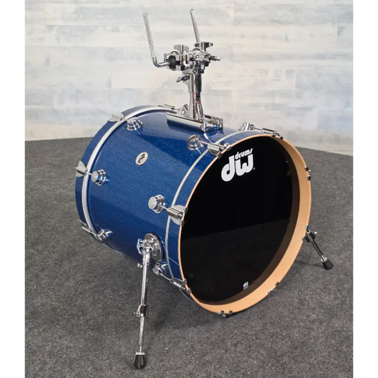 Used DW Collectors VLT 333 Maple Bass Drum 20x18 Blue Glass - Very Good - Drum Center Of Portsmouth
