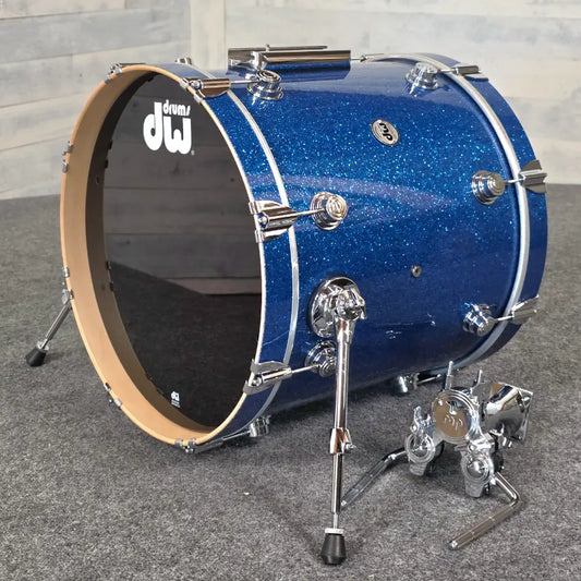 Used DW Collectors VLT 333 Maple Bass Drum 20x18 Blue Glass - Very Good - Drum Center Of Portsmouth
