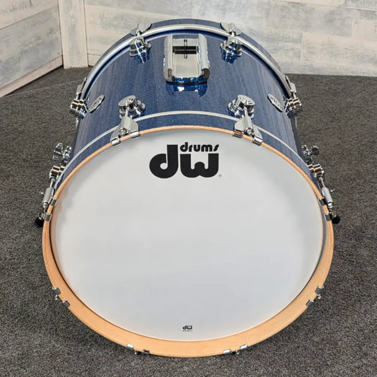 Used DW Collectors VLT 333 Maple Bass Drum 20x18 Blue Glass - Very Good - Drum Center Of Portsmouth