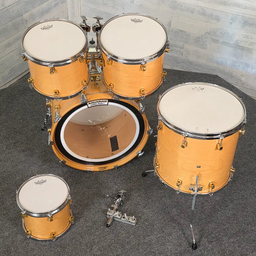 Used Yamaha Maple Custom Drum Set Natural Gloss w/ Gold HW MIJ - Very Good - Drum Center Of Portsmouth