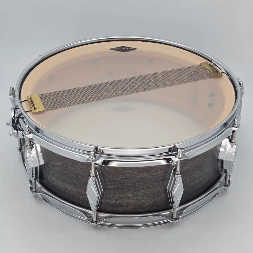 Used Craviotto Solid Maple Snare Drum 14x5.5 Satin Black w/ Diamond Lugs - Excellent - Drum Center Of Portsmouth