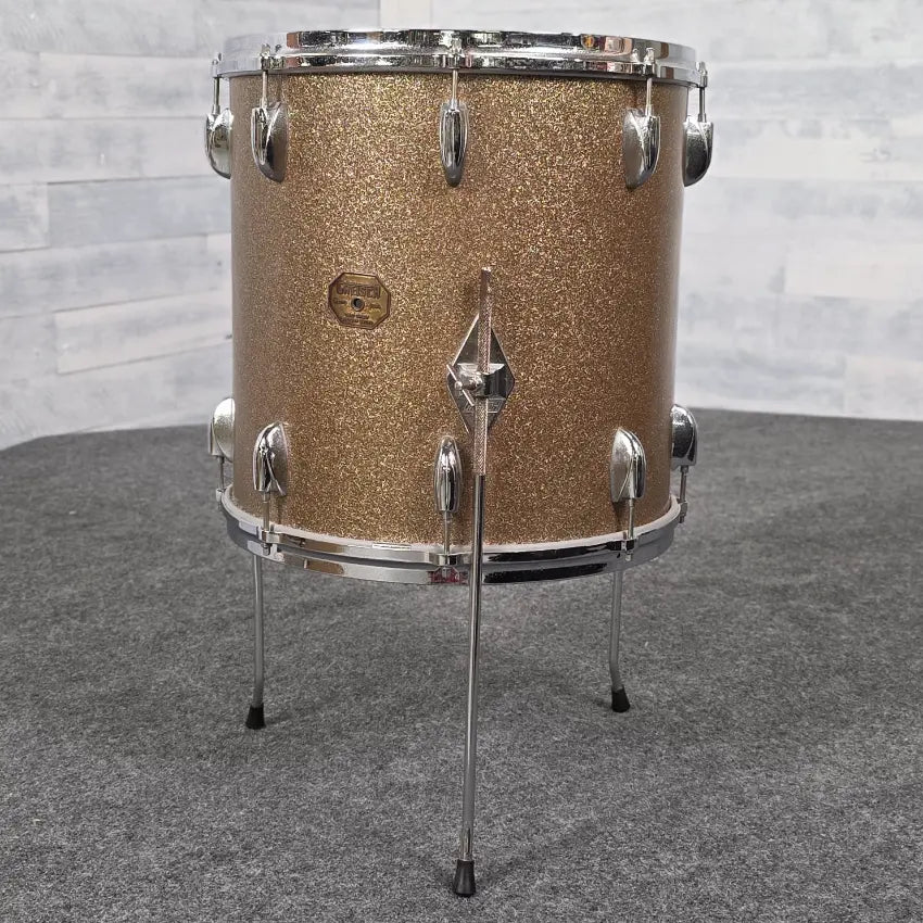 Used Vintage Gretsch Floor Tom 16x16 Champagne Sparkle - Good - Drum Center Of Portsmouth