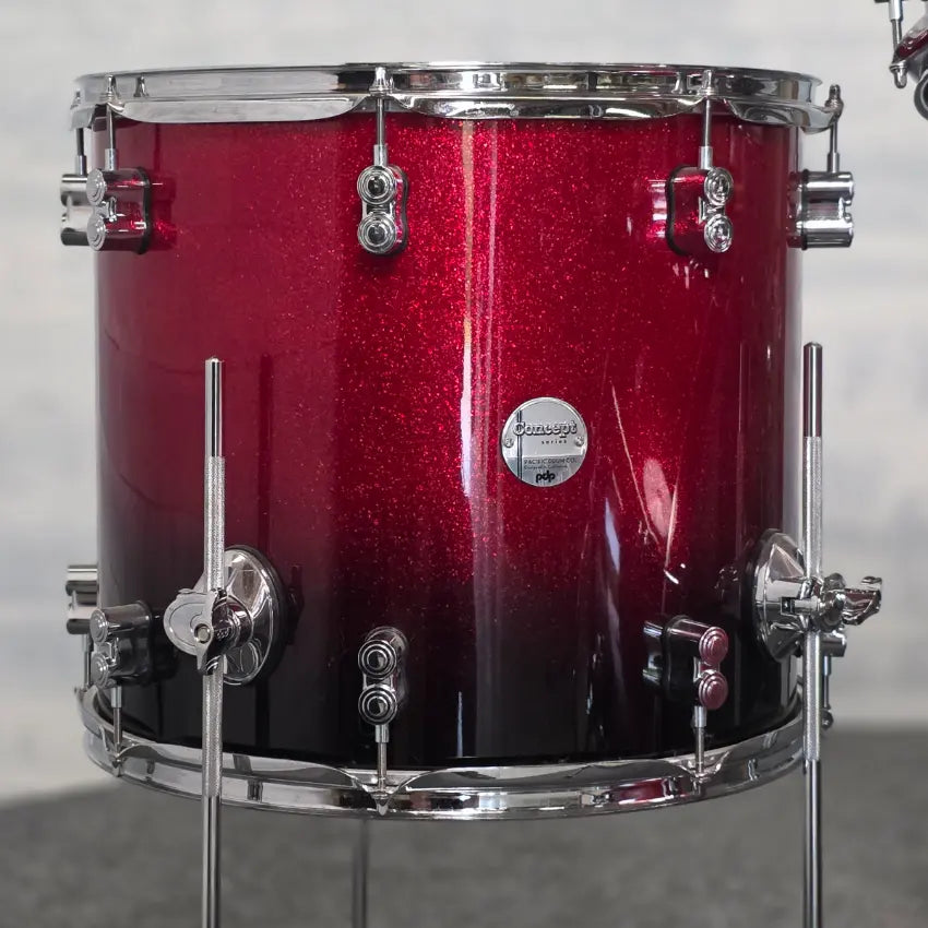 Used PDP Concept Maple 5pc Drum Set Red to Black Fade - Good - Drum Center Of Portsmouth
