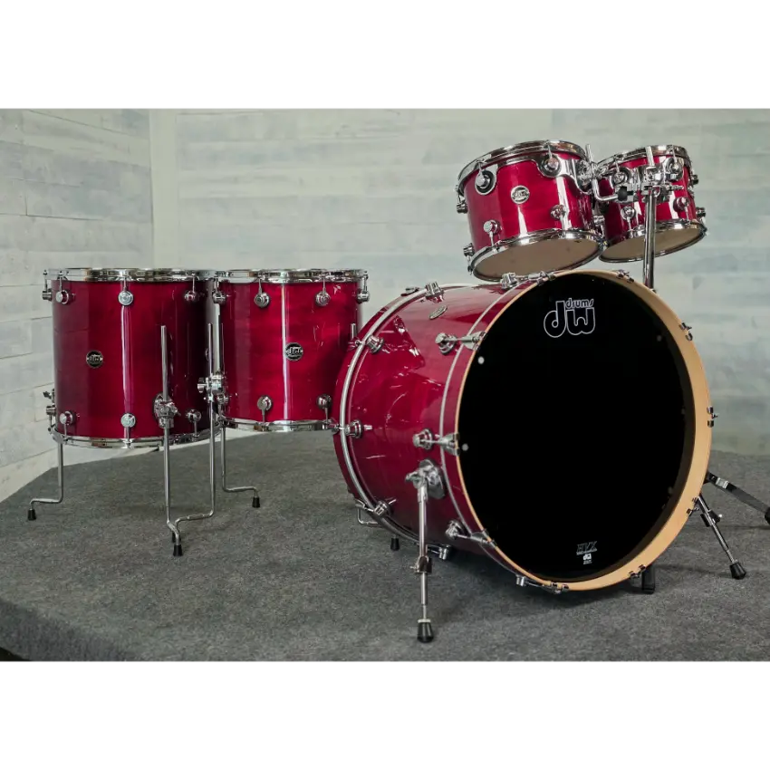 Used DW Performance 5pc Drum Set Cherry Stain - Very Good - Drum Center Of Portsmouth