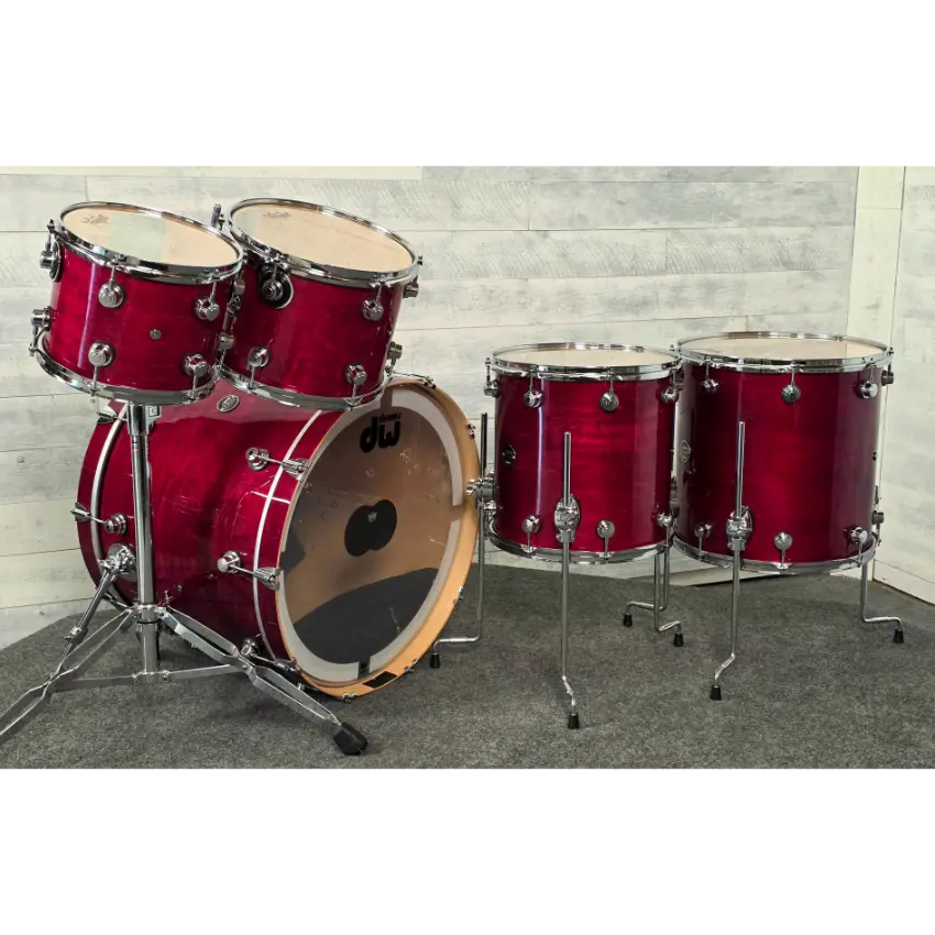 Used DW Performance 5pc Drum Set Cherry Stain - Very Good - Drum Center Of Portsmouth