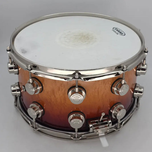 Used DW Collectors Pure Maple Snare Drum 14x7 Exotic Waterfall Bubinga w/ Nickel Hardware - Very Good - Drum Center Of Portsmouth