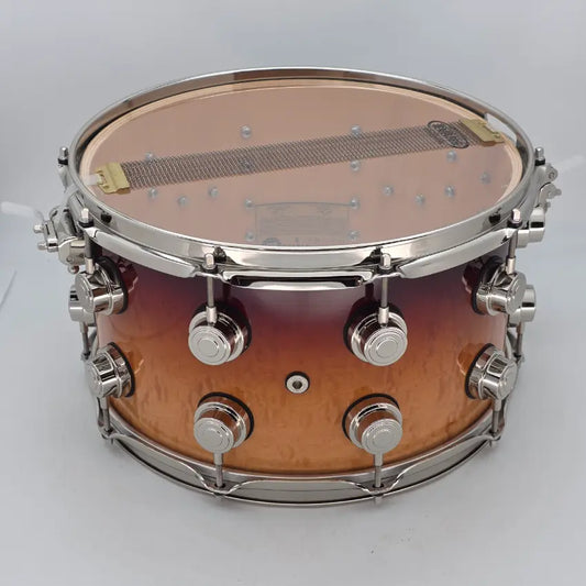 Used DW Collectors Pure Maple Snare Drum 14x7 Exotic Waterfall Bubinga w/ Nickel Hardware - Very Good - Drum Center Of Portsmouth