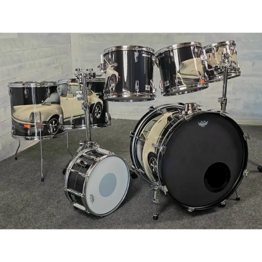 Used Remo Mastertouch 7pc Drum Set Custom Porsche Wrap - Very Good - Drum Center Of Portsmouth