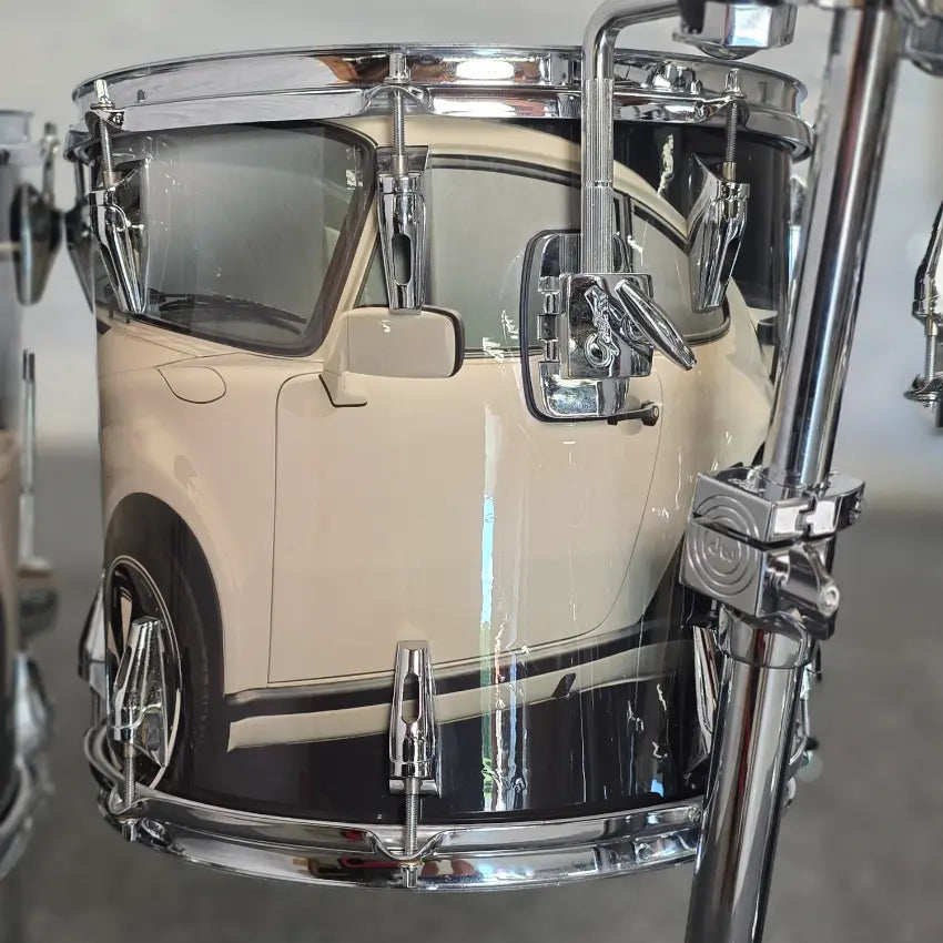 Used Remo Mastertouch 7pc Drum Set Custom Porsche Wrap - Very Good - Drum Center Of Portsmouth
