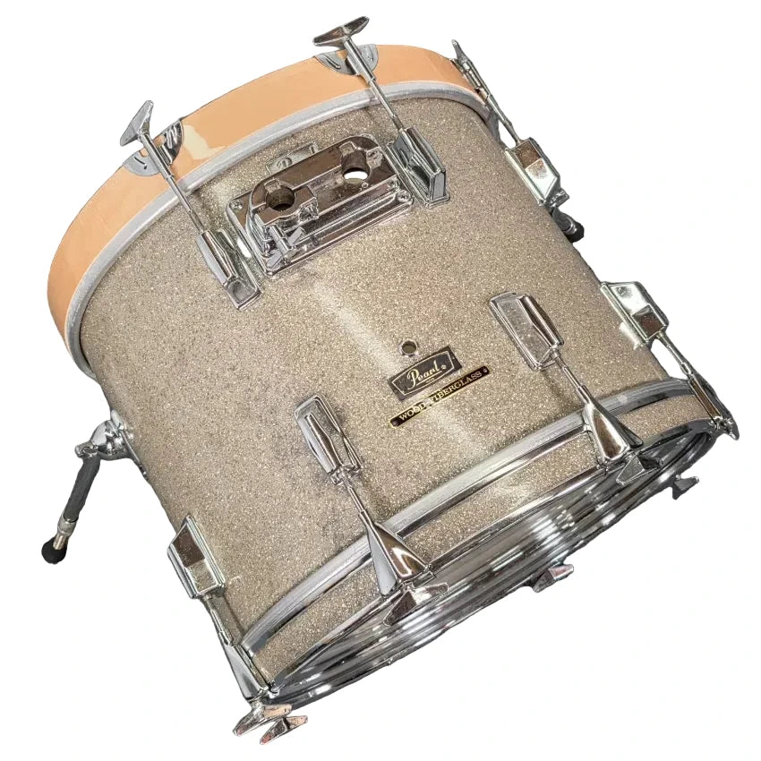 Used Pearl Wood FiberGlass Bass Drum 18x14 Gold Sparkle - Drum Center Of Portsmouth