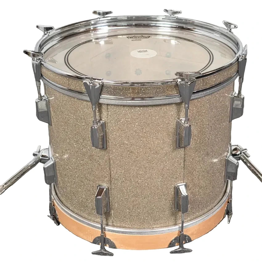 Used Pearl Wood FiberGlass Bass Drum 18x14 Gold Sparkle - Drum Center Of Portsmouth